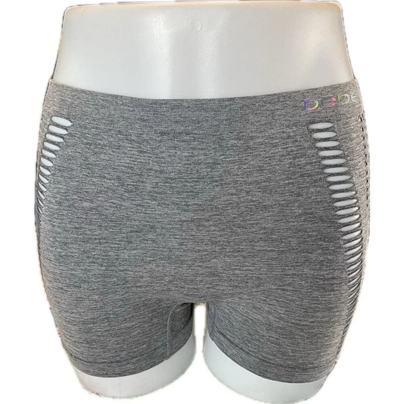 Bebe +1X Mixed Color Slashed Detail Logo Waistband Seamless Boyshort Panties-4Pk - Picture 3 of 7